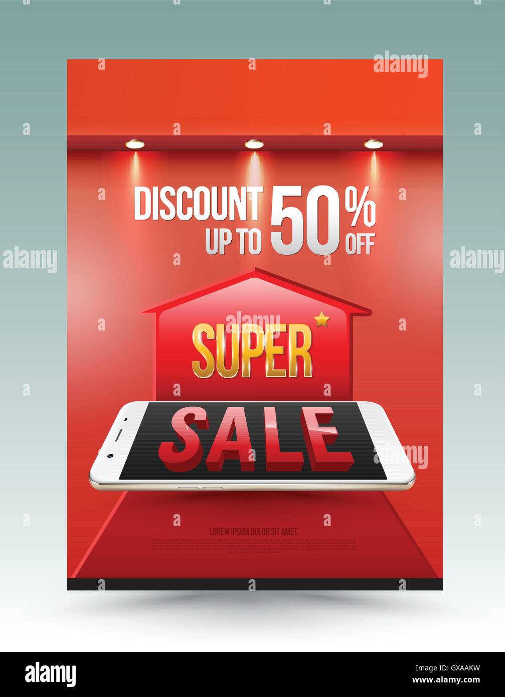 5th day sale poster. Sale and discounts advertising template. Vector illustration. Sale banner. Sale discount special offer. Stock Vector