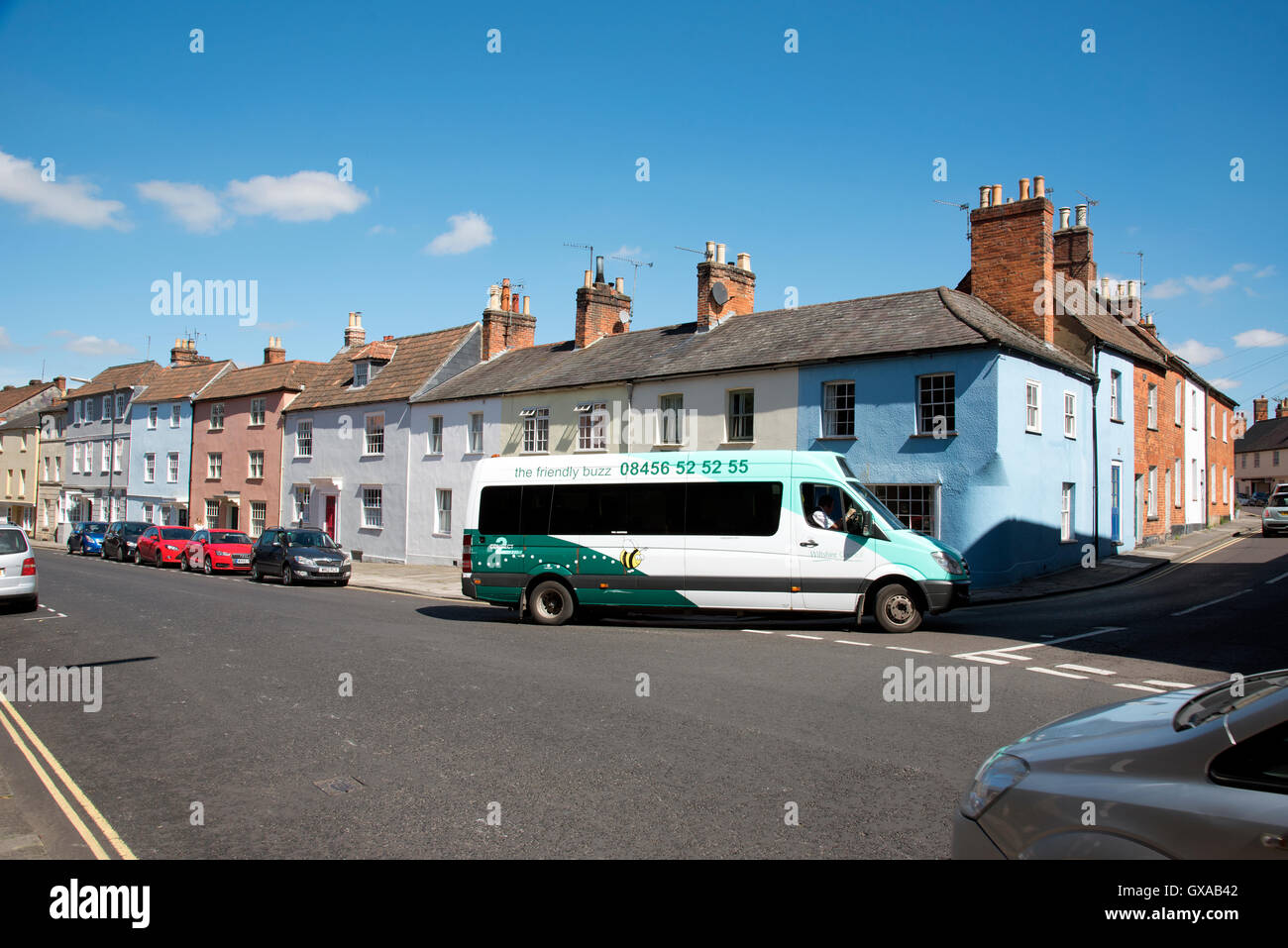 Devizes Wiltshire UK Old terraced houses in this English historic market town and a Wiltshire