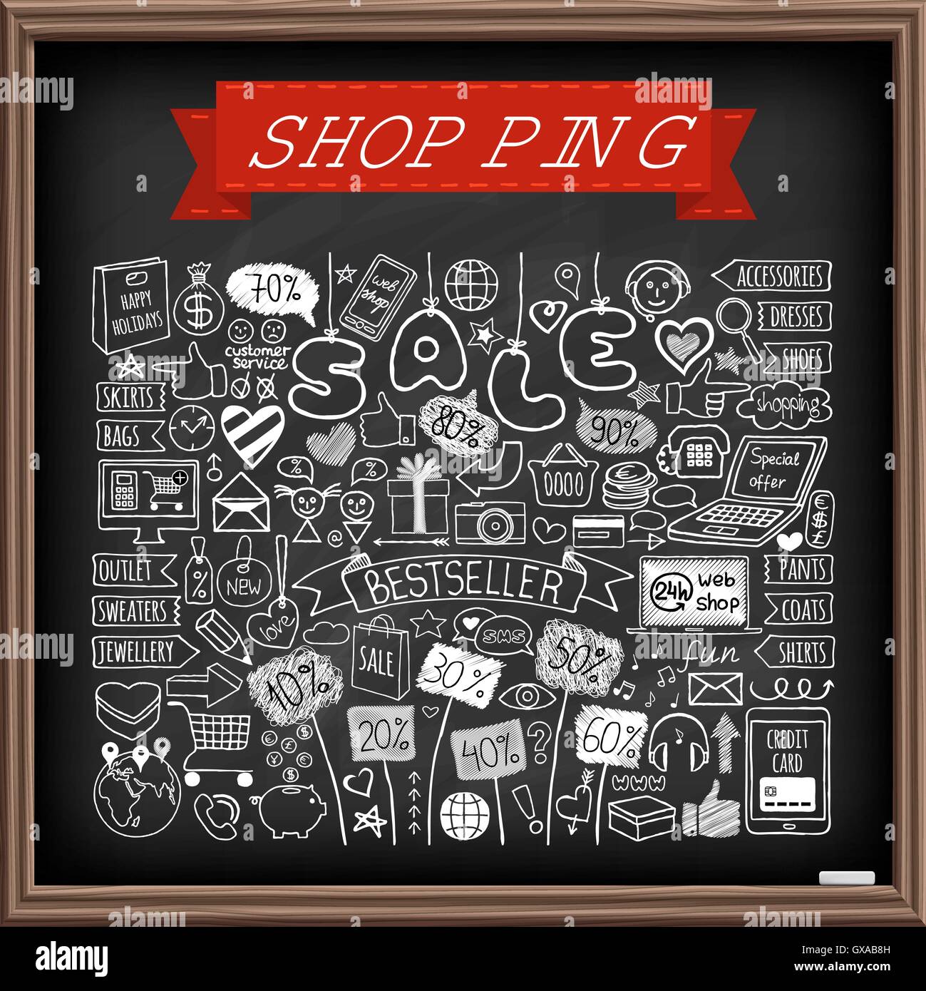 Shopping doodle set Stock Vector Image & Art - Alamy