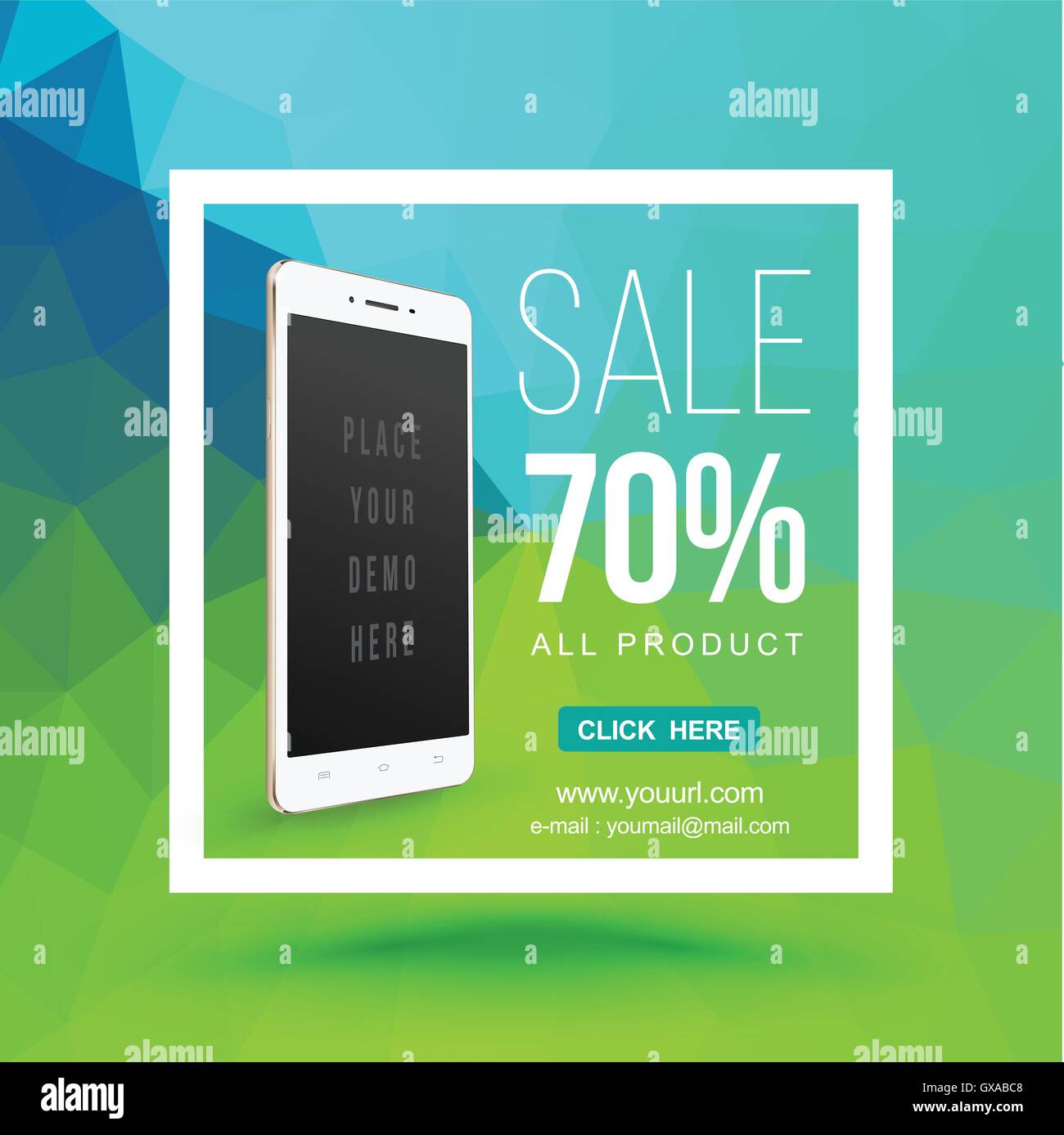 Sale Poster Design With Smartphone Vector Illustration Frame