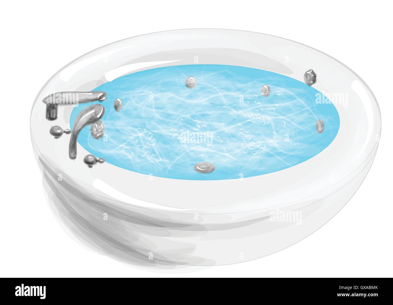 hot tub. bubbling hot tub spa on white background Stock Vector Image