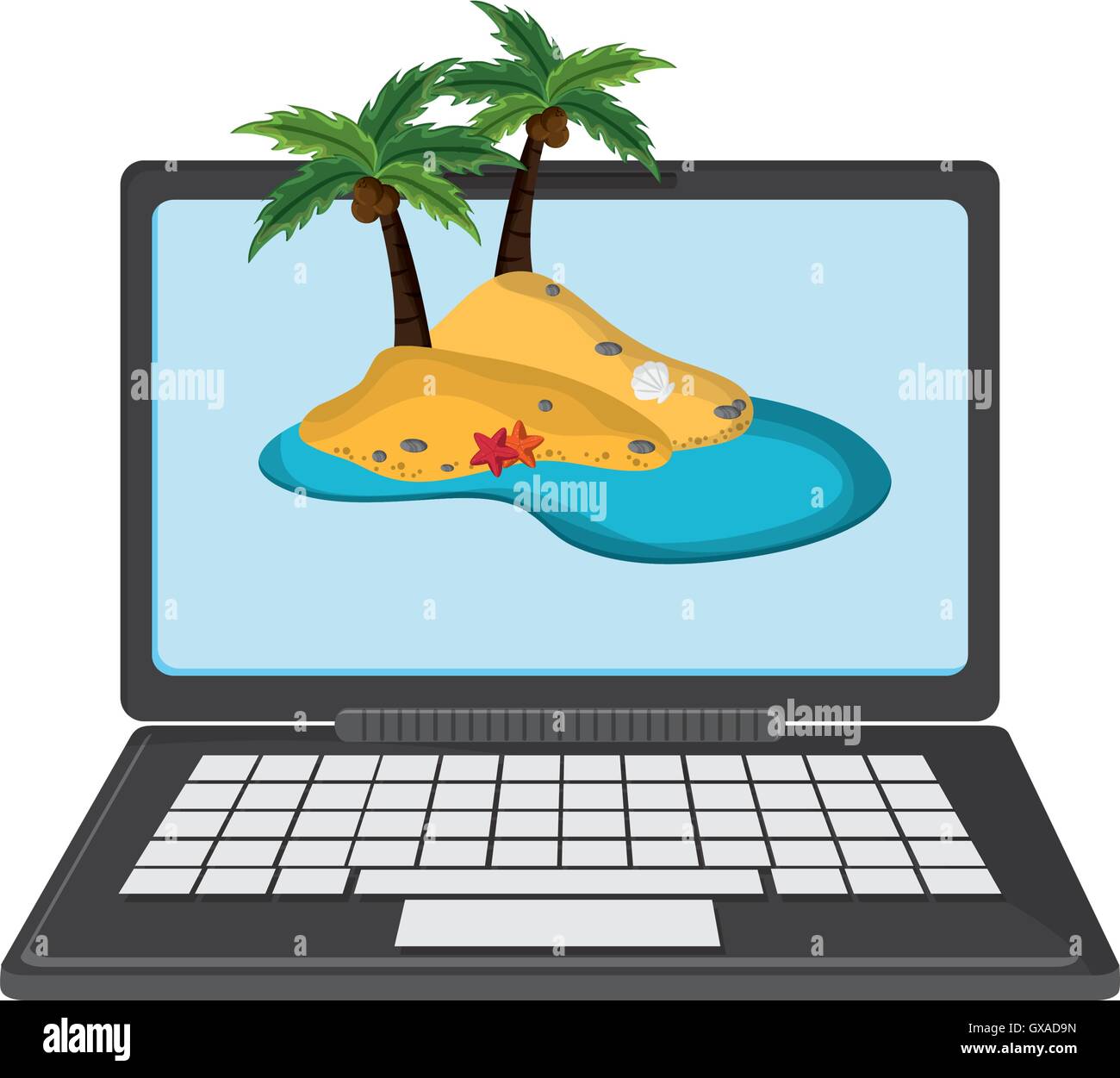 laptop and tropical island icon Stock Vector Image & Art - Alamy