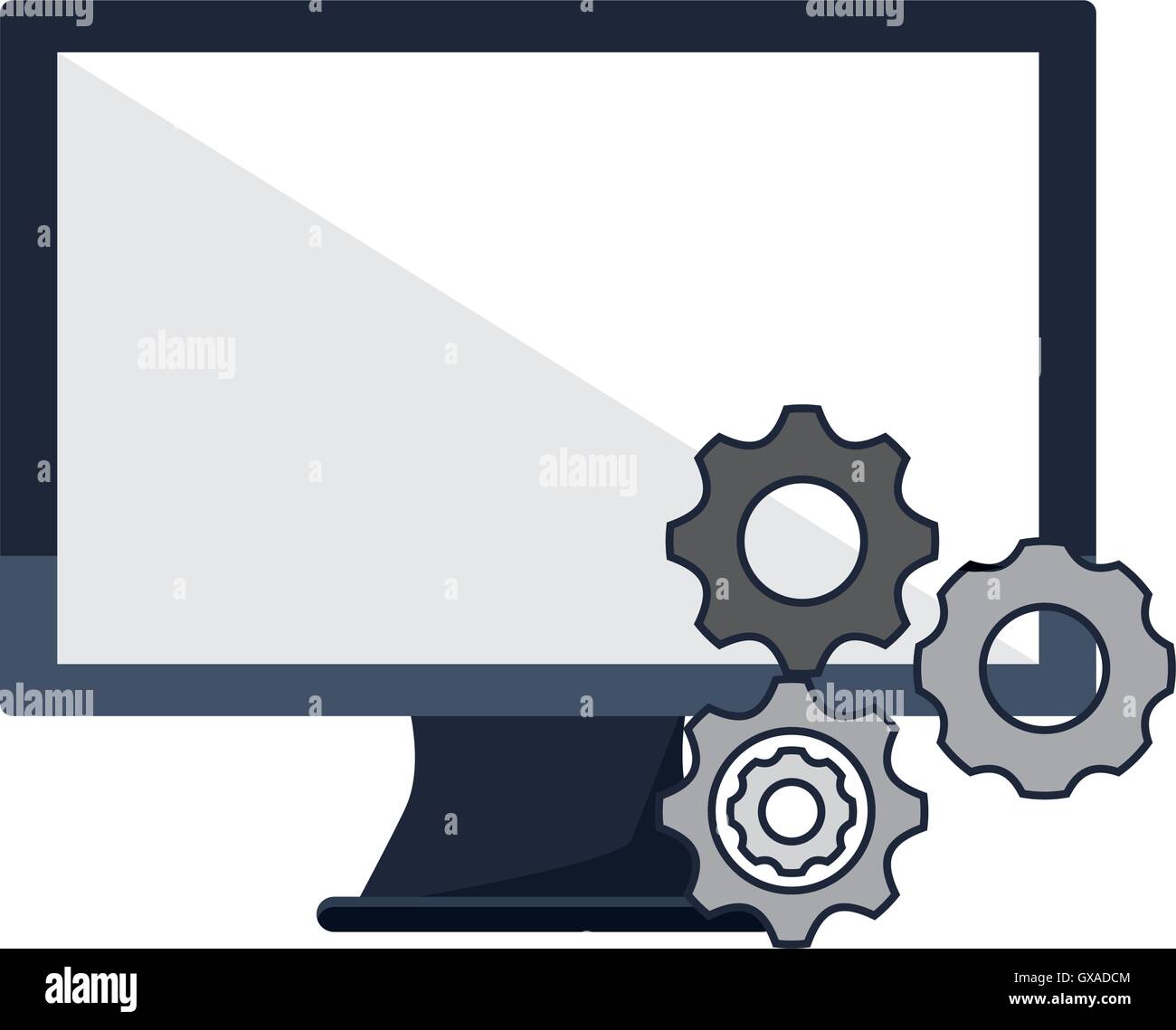 computer and gears icon Stock Vector Image & Art - Alamy