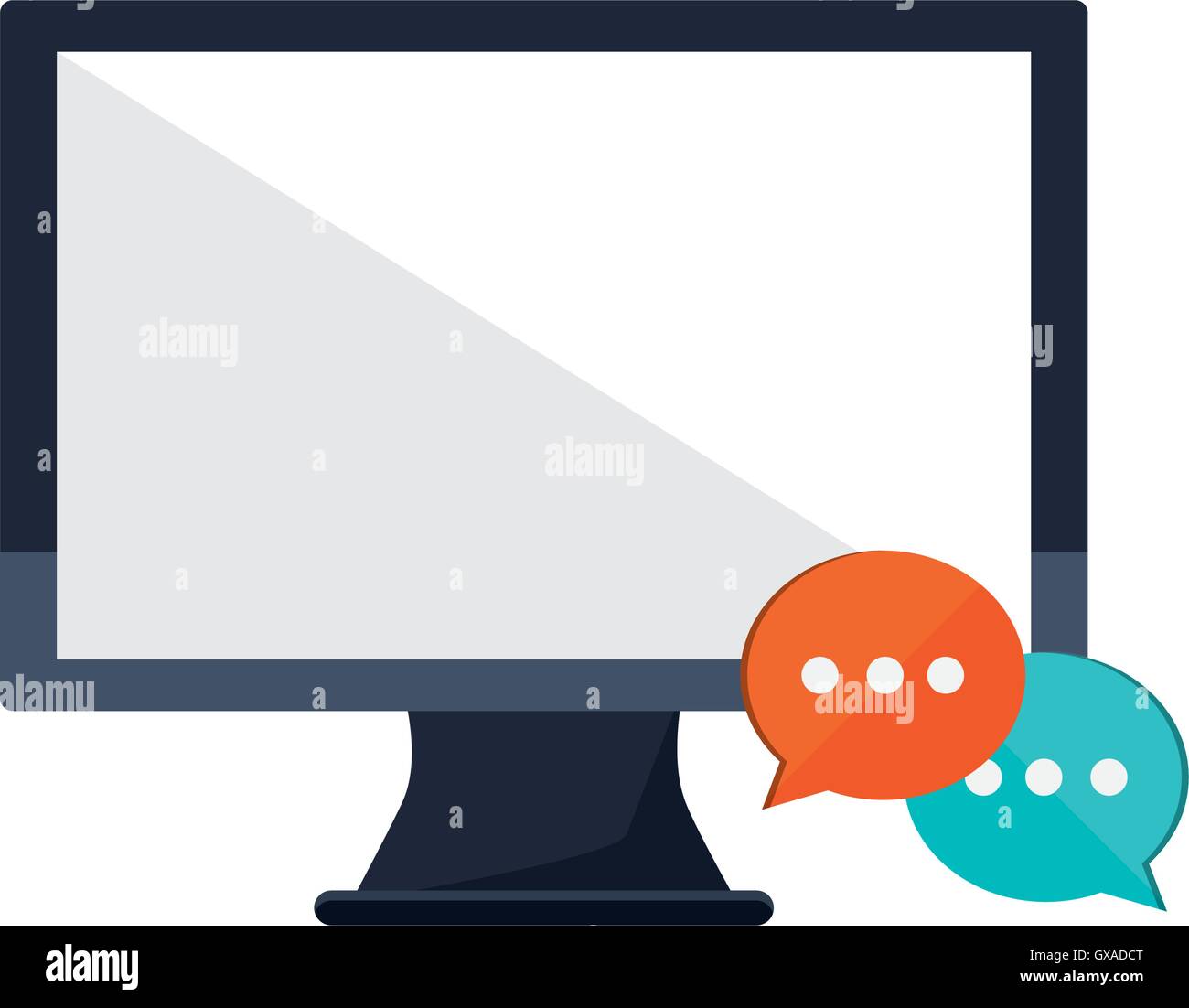 computer and conversation bubble icon Stock Vector Image & Art - Alamy