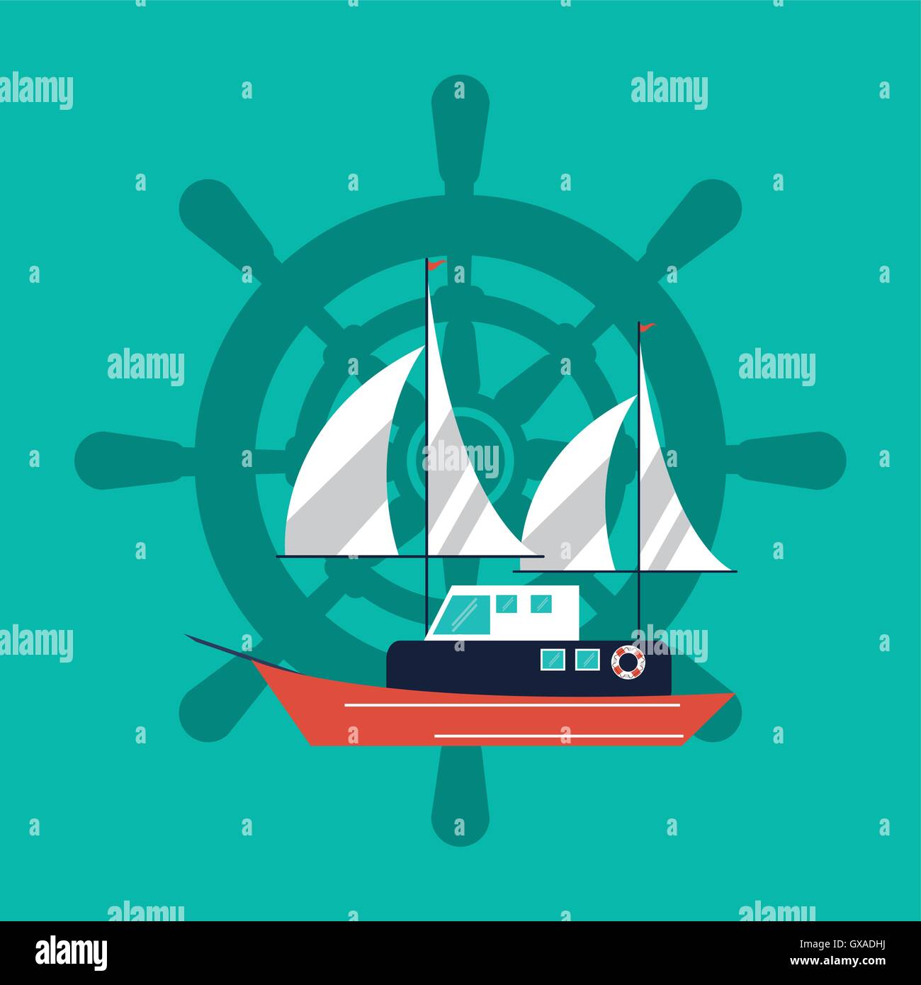 sail boat emblem image Stock Vector Image & Art - Alamy