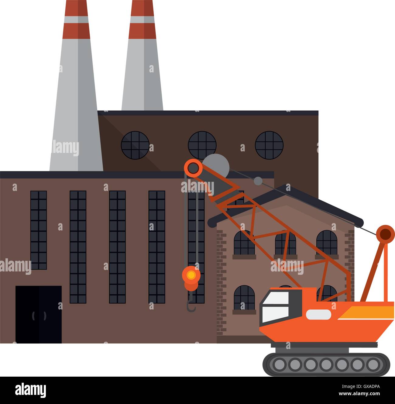 factory and mobile crane icon Stock Vector Image & Art - Alamy