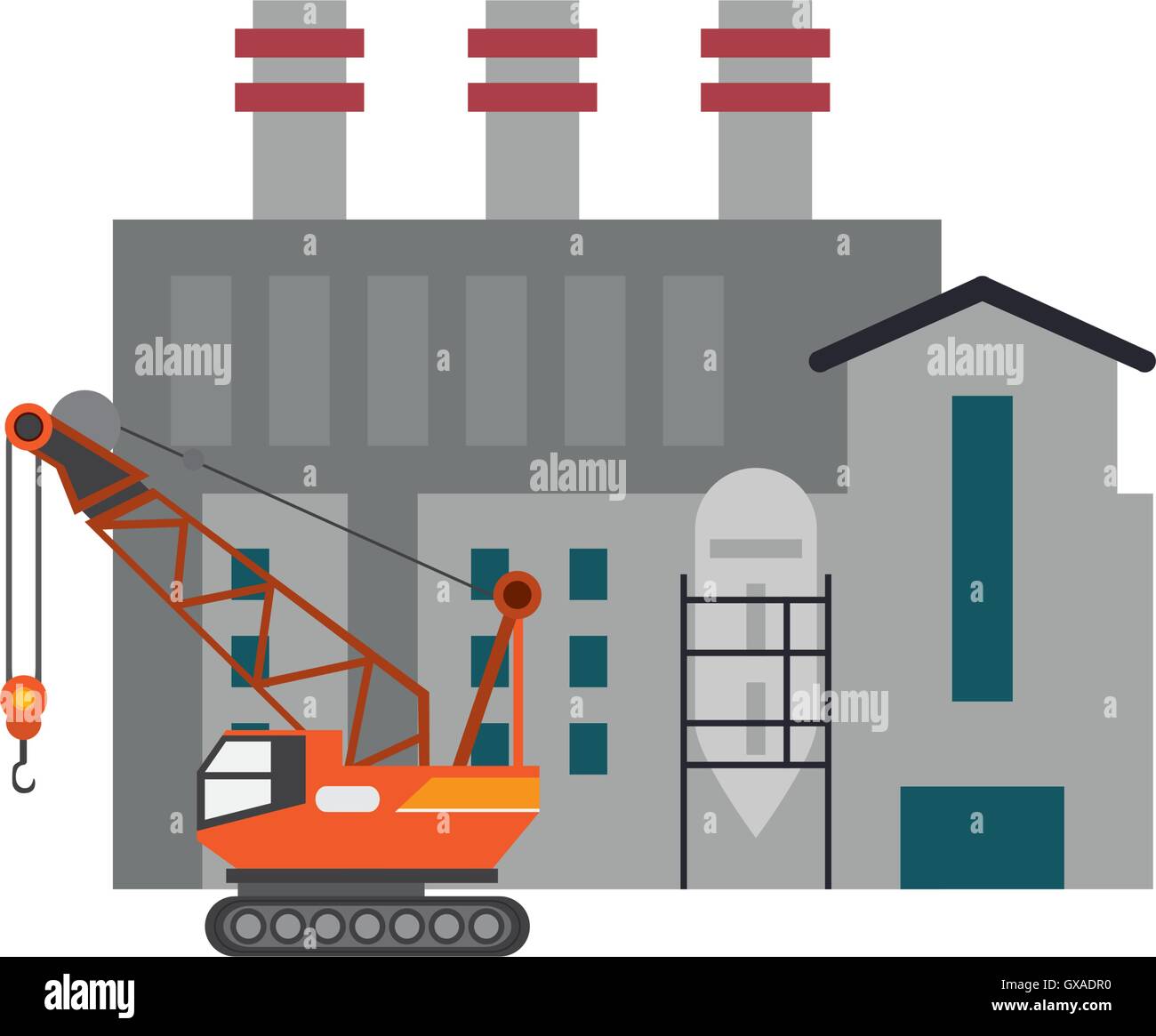 factory and mobile crane icon Stock Vector Image & Art - Alamy