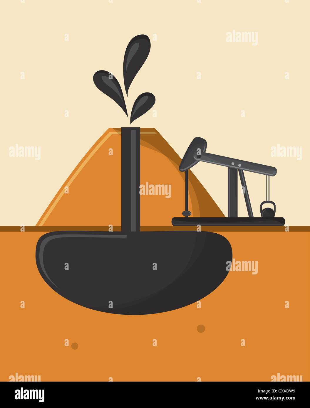 petroleum oil extraction and refinement related icons image Stock