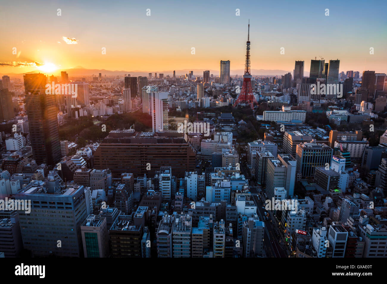 Tokyo Tower and Roppongi Hills, Minato-Ku,Tokyo,Japan Stock Photo