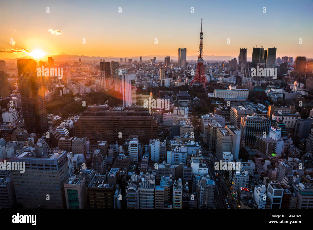 Tokyo Tower and Roppongi Hills, Minato-Ku,Tokyo,Japan Stock Photo