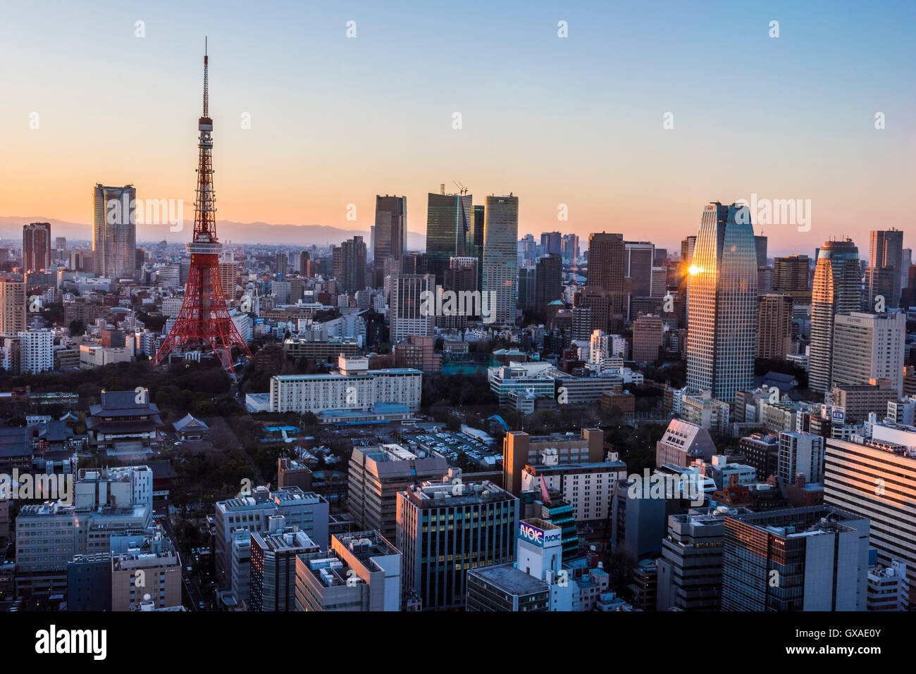 Tokyo Tower and Roppongi Hills, Minato-Ku,Tokyo,Japan Stock Photo