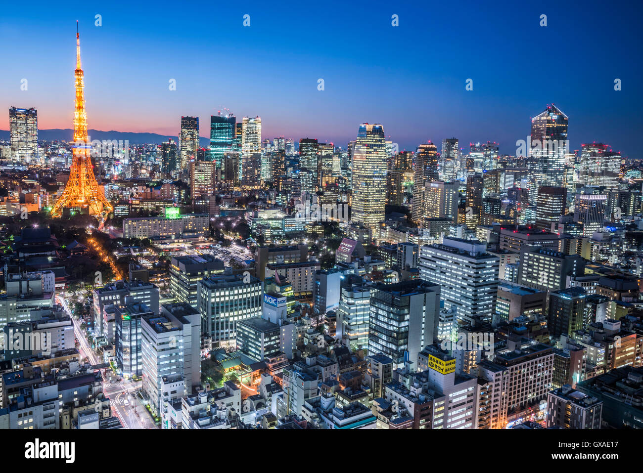 Tokyo Tower view from Minato-Ku,Tokyo,Japan Stock Photo