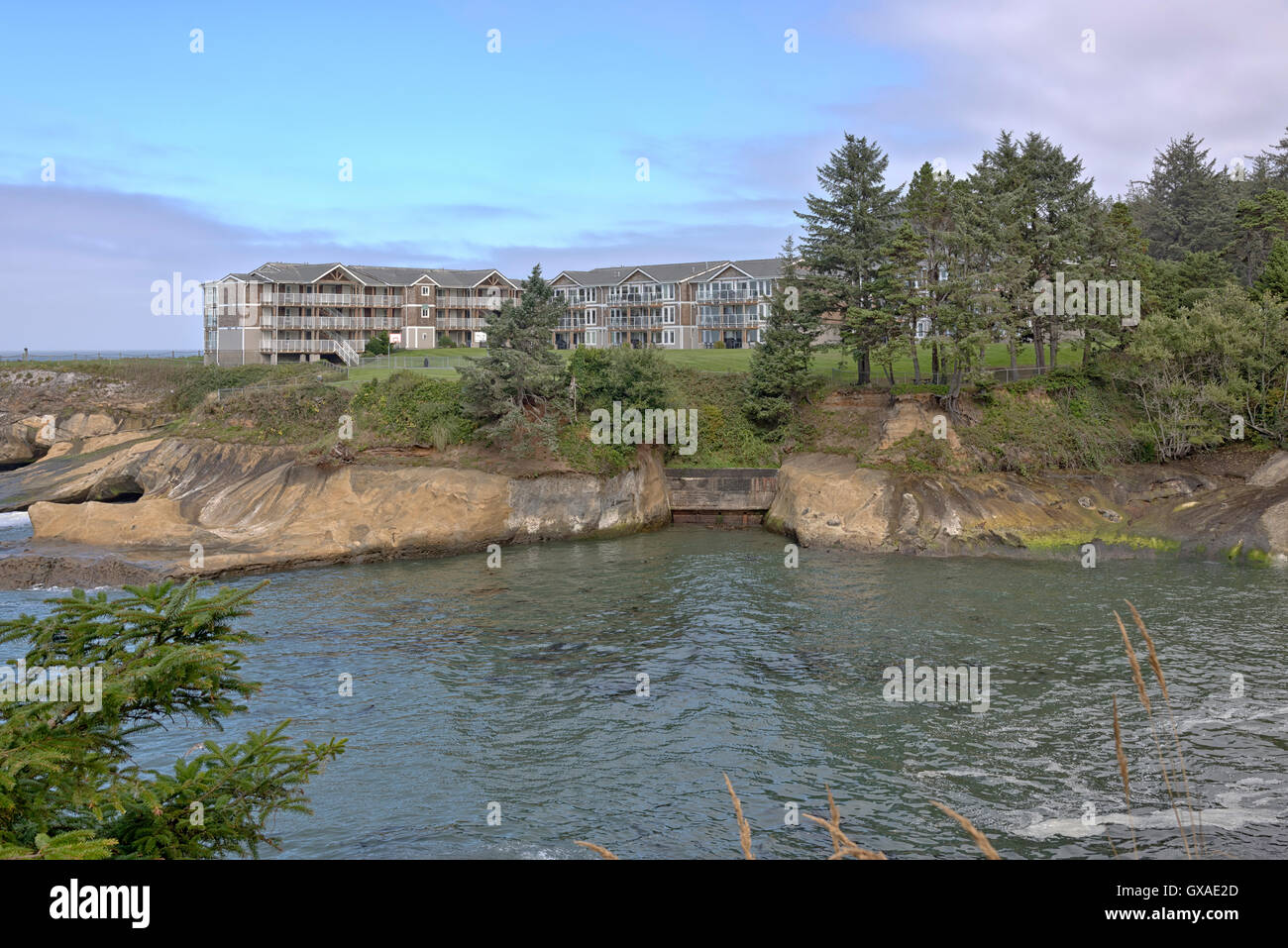 Large condominiums in Lincoln City Oregon coast. Stock Photo