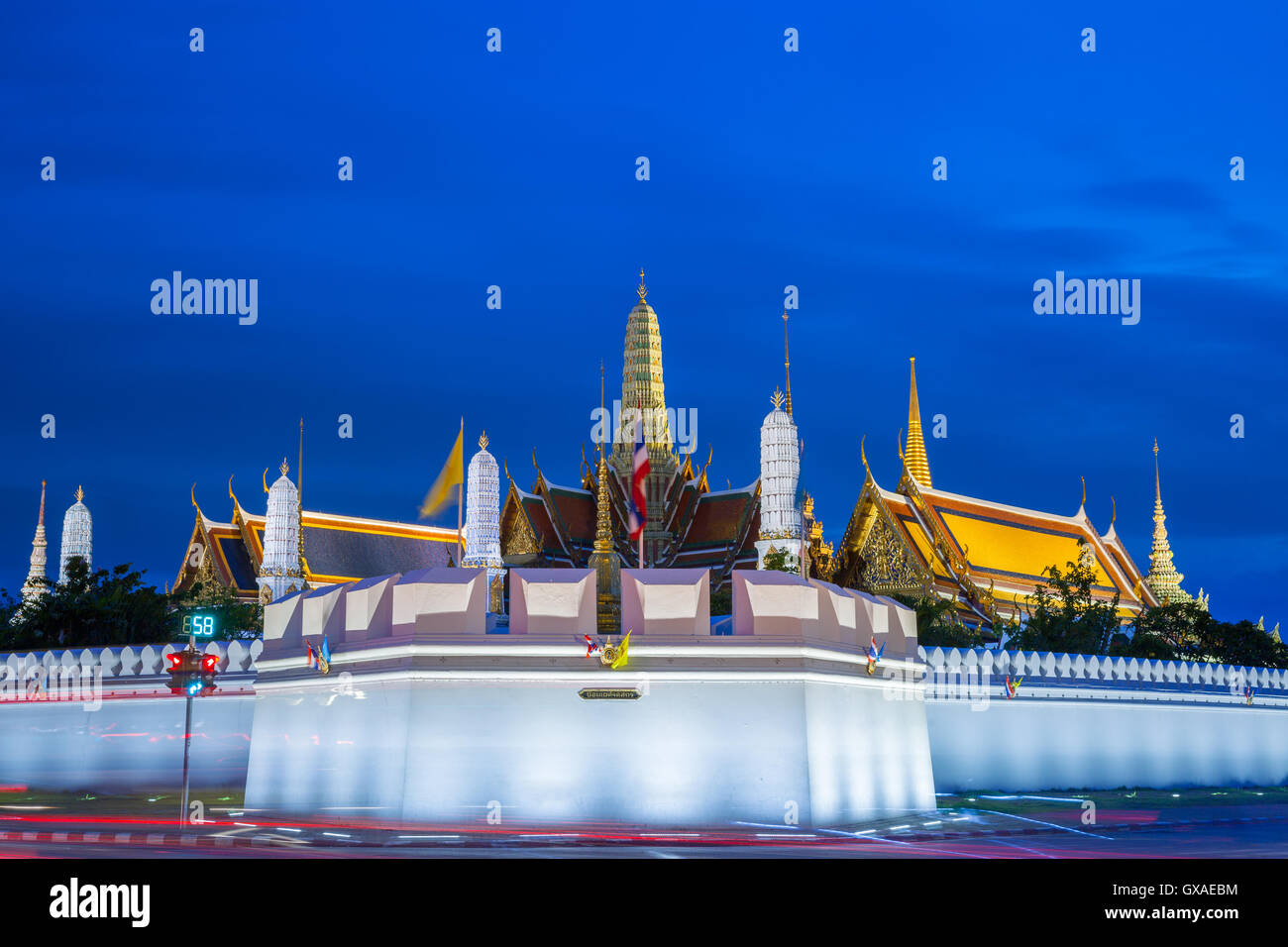 Grand Palace at dusk, Bangkok, Thailand. Stock Photo