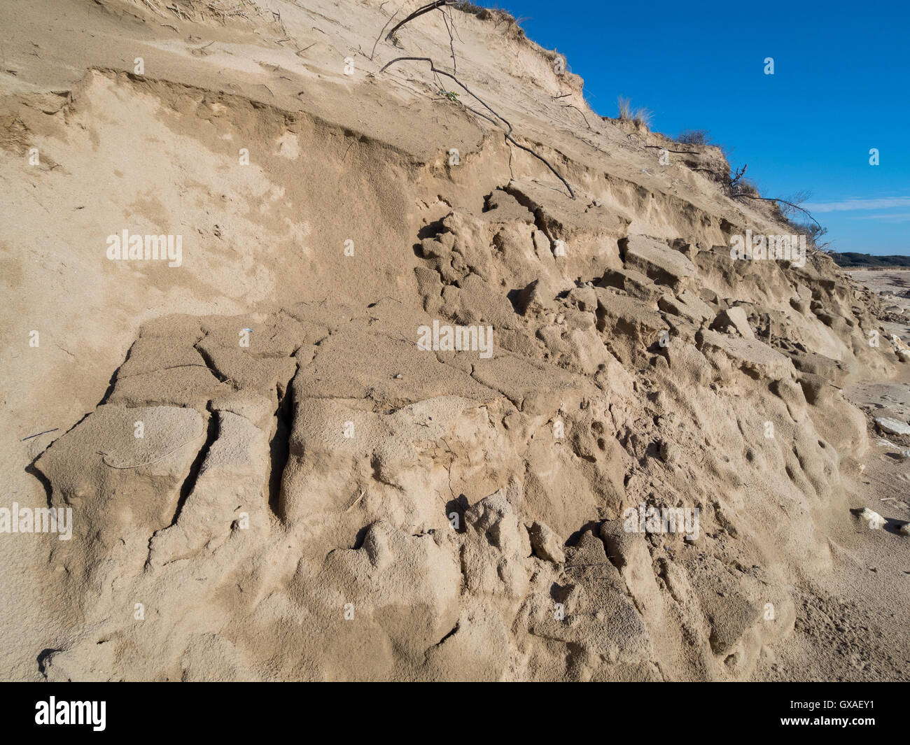 Collapse of the sand dune Stock Photo Alamy