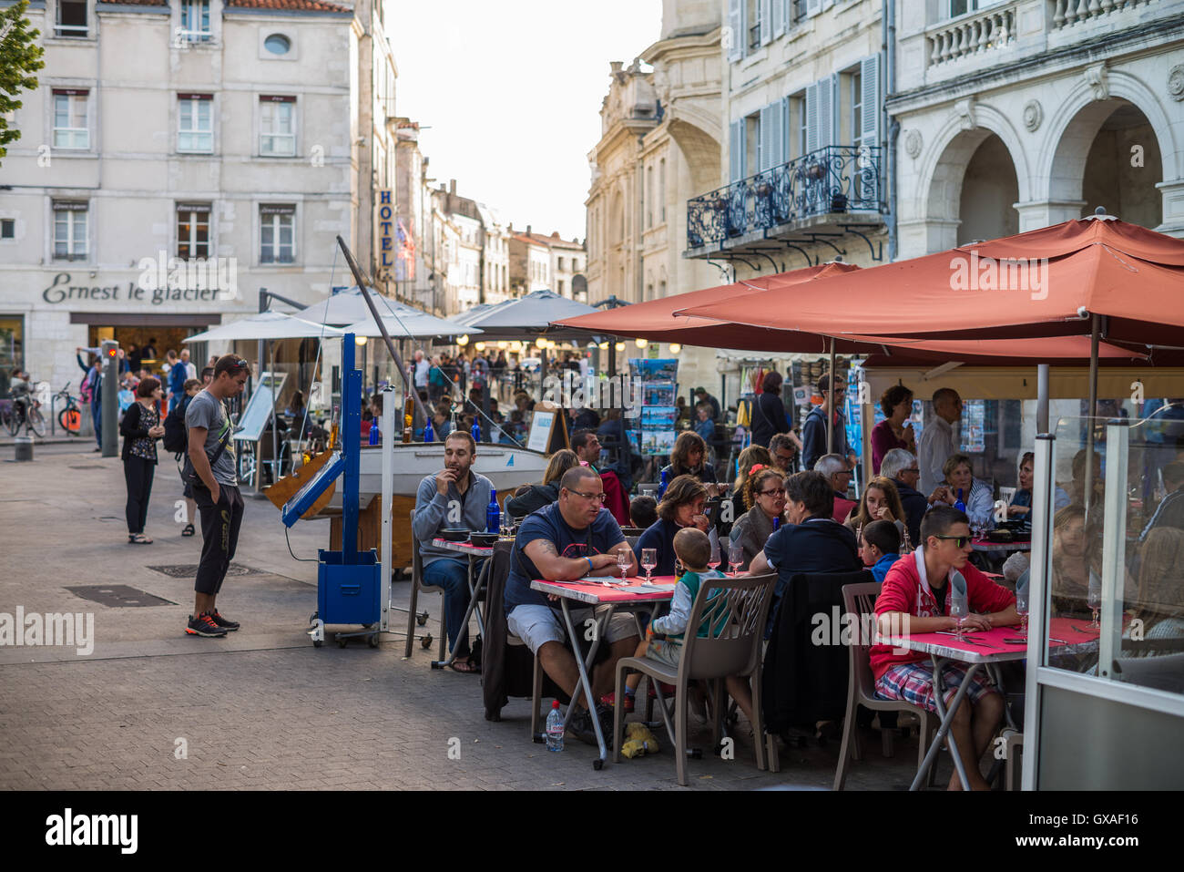 Restaurants lining the edge of the marina in the ancient port of La Rochelle,  Charente Maritime, France, Europe Stock Photo - Alamy