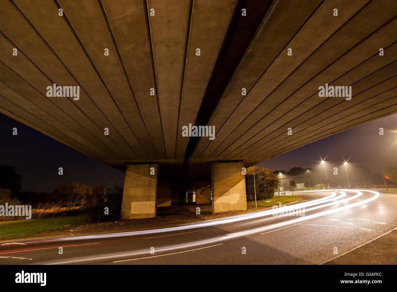 Bedford Rd roundabout Northampton with the A45 running above Stock