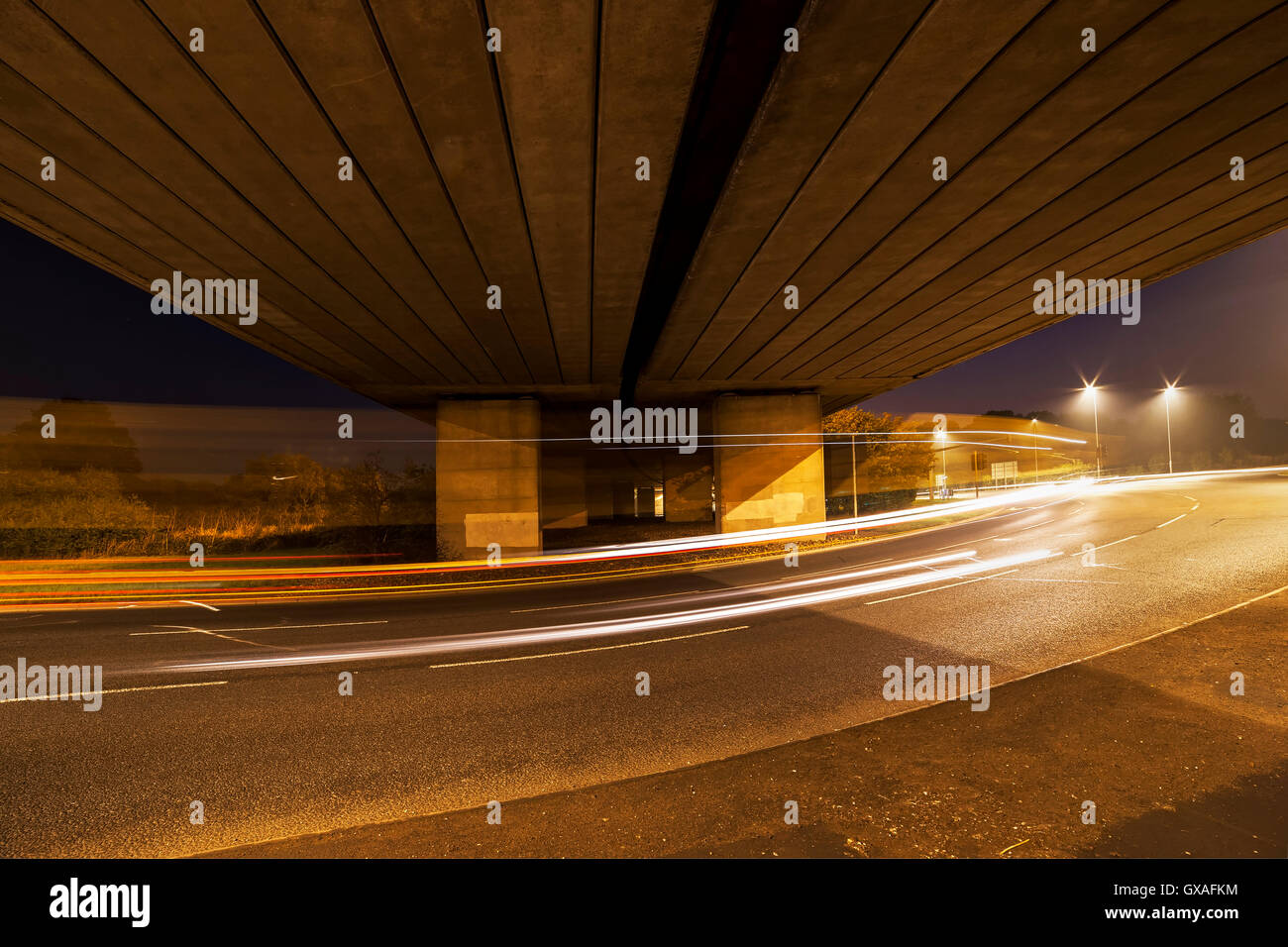 Bedford Rd roundabout Northampton with the A45 running above Stock