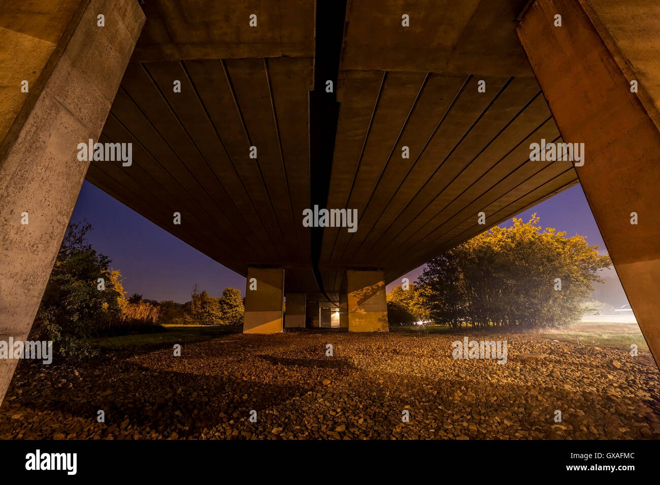 Bedford Rd roundabout Northampton with the A45 running above Stock