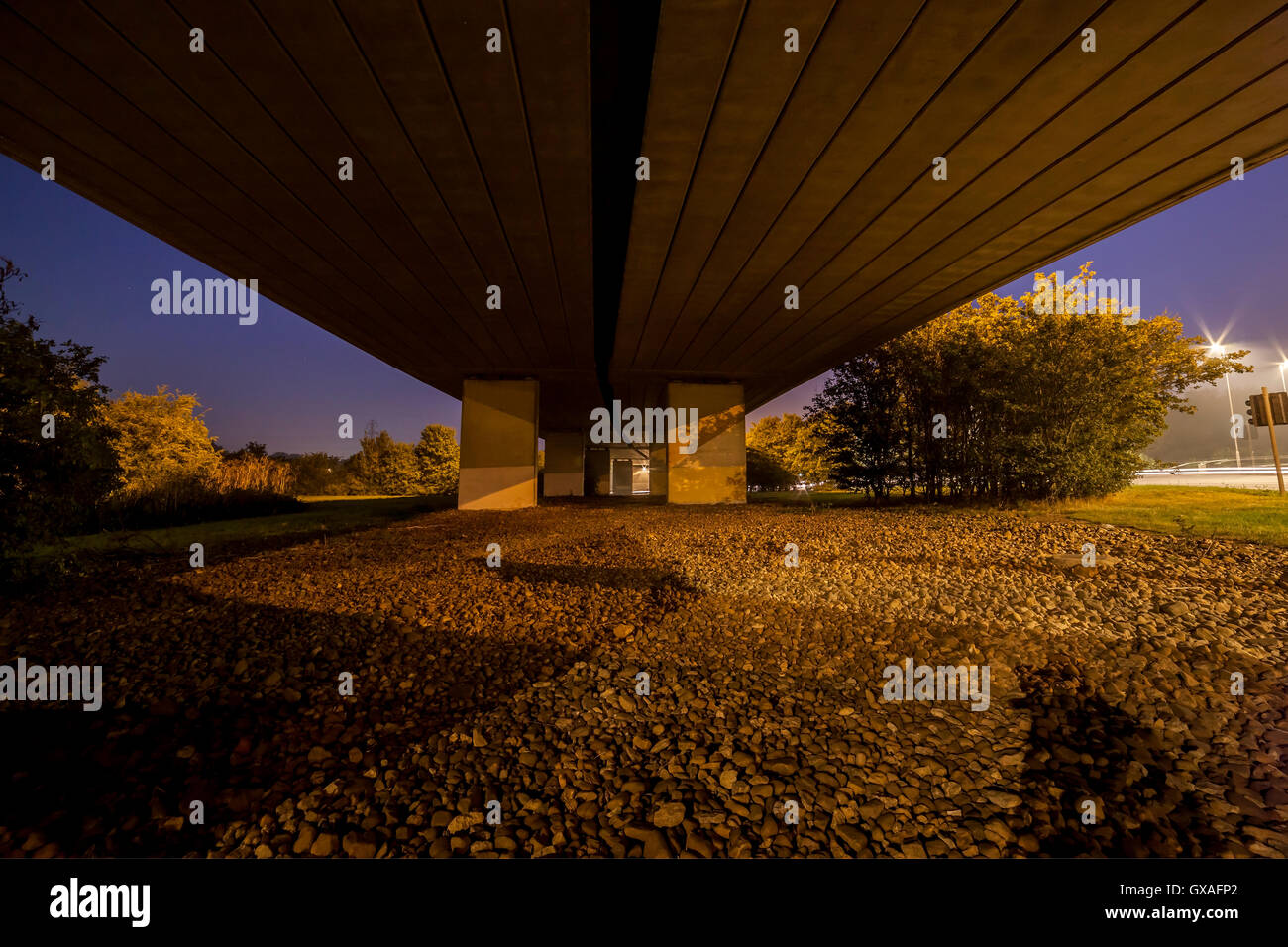 Bedford Rd roundabout Northampton with the A45 running above Stock