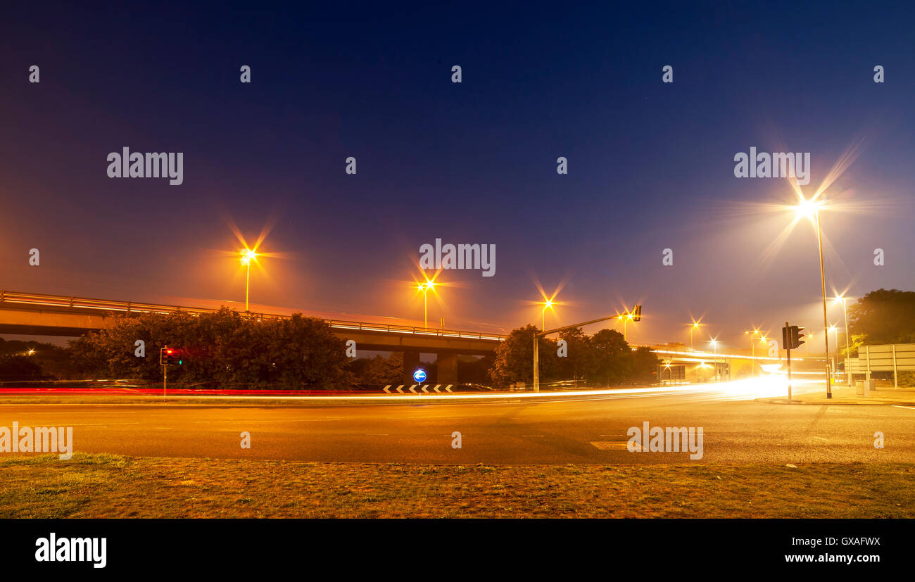 Bedford Rd roundabout Northampton with the A45 running above Stock