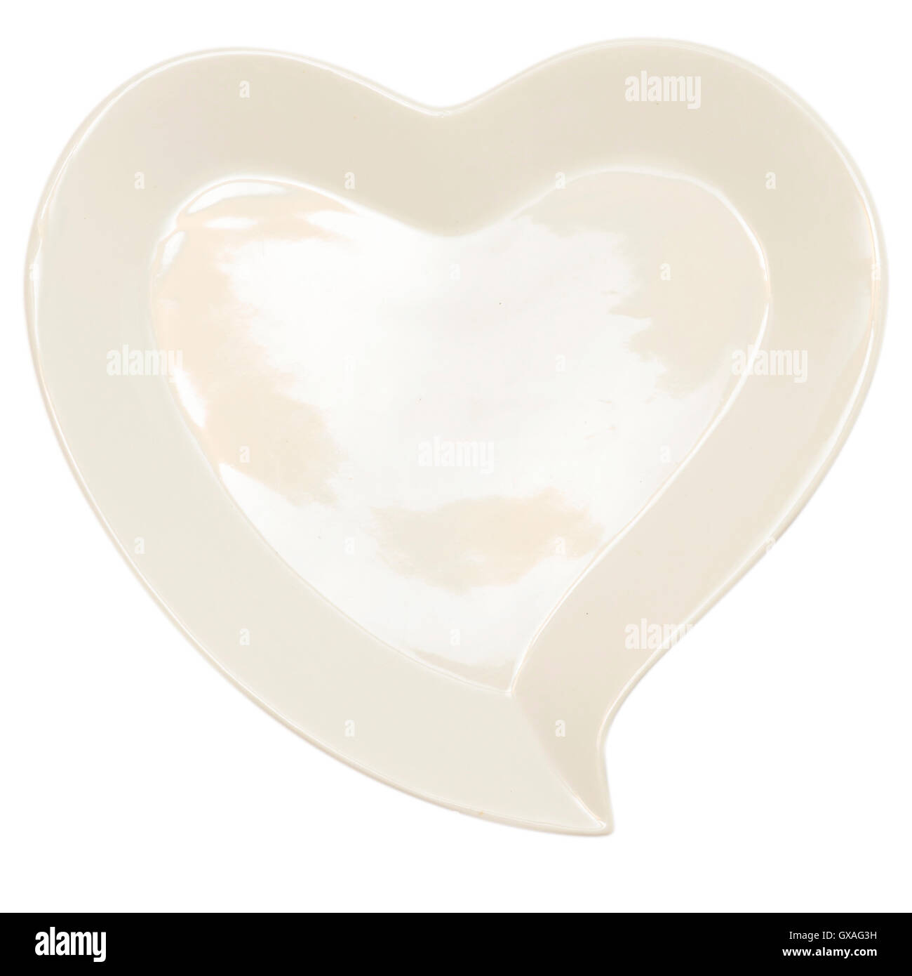 Heart shaped plate isolated on white background by clipping path Stock ...