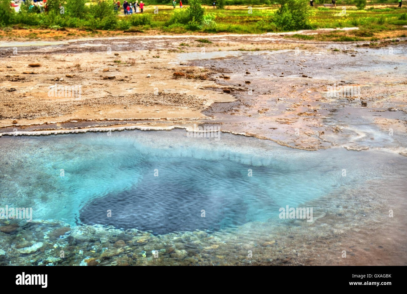 Hot springs in Haukadalur Valley Iceland Stock Photo Alamy