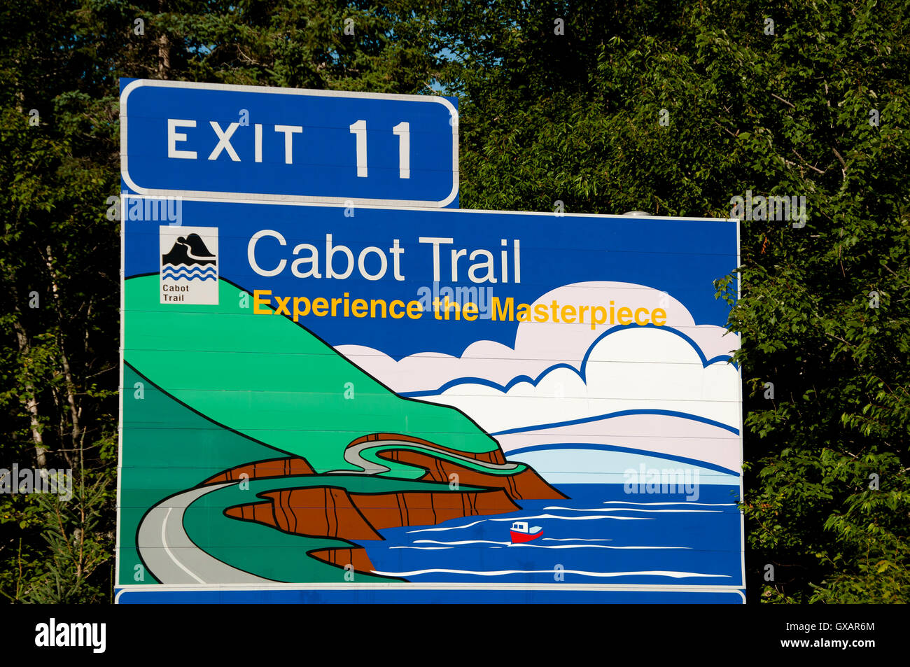 Cabot Trail Road Sign Nova Scotia Canada Stock Photo Alamy
