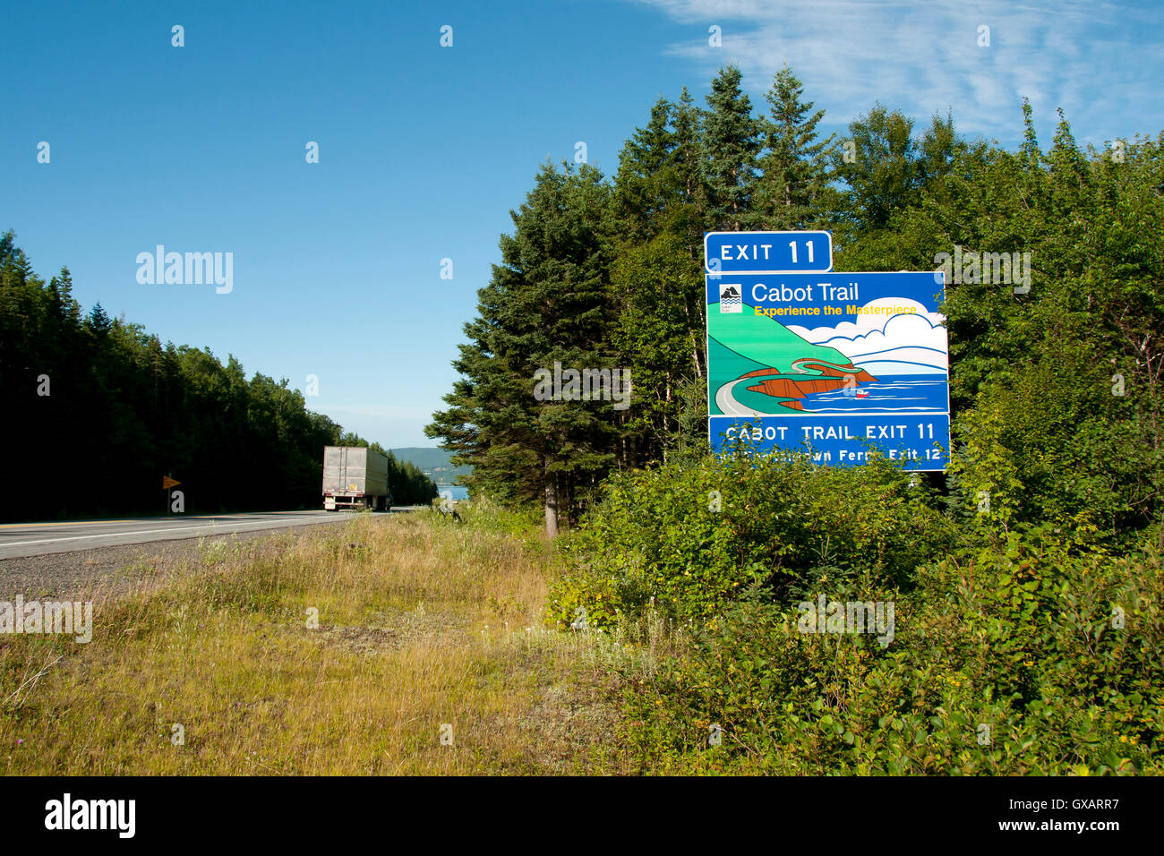 Cabot Trail Road Sign Nova Scotia Canada Stock Photo Alamy