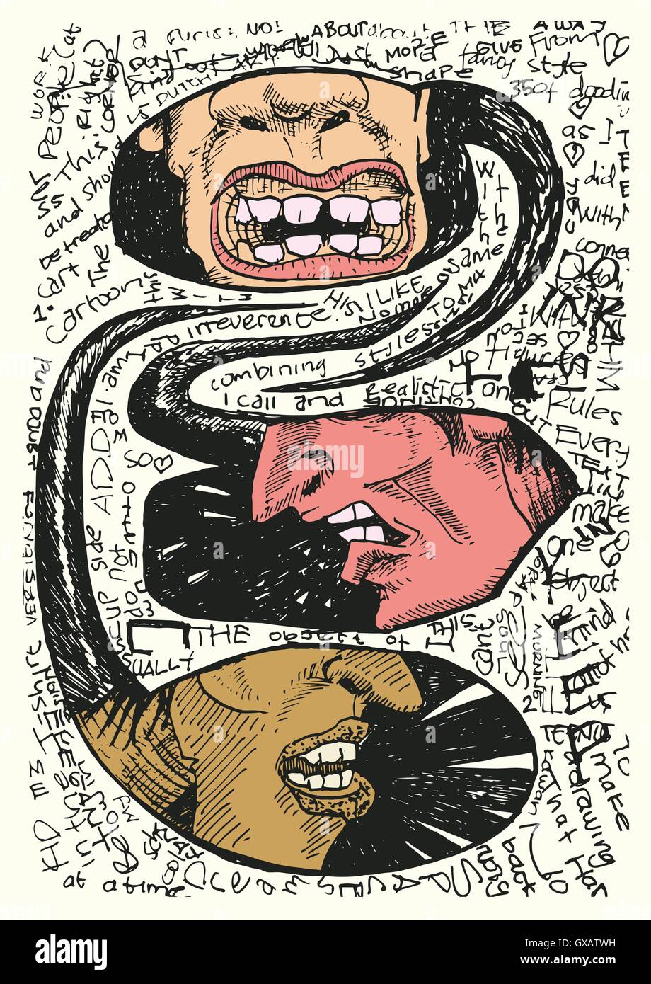 Face discussion Stock Vector Images - Alamy