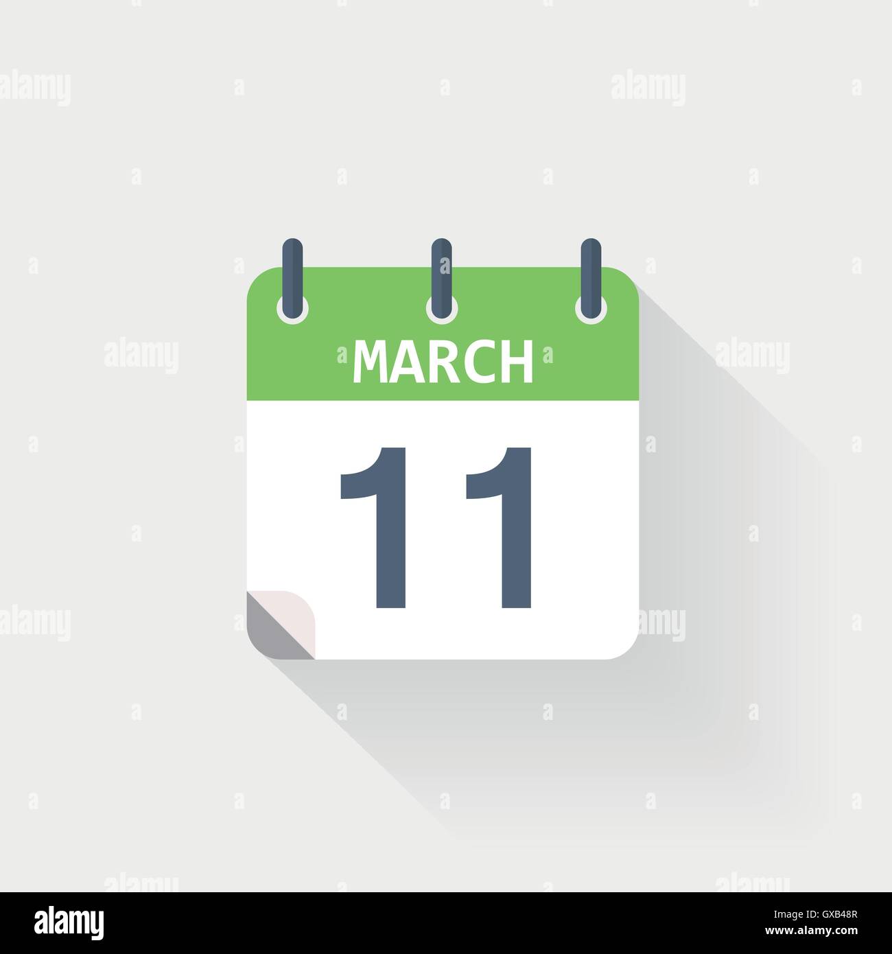 11 march calendar icon on grey background Stock Vector Image & Art - Alamy