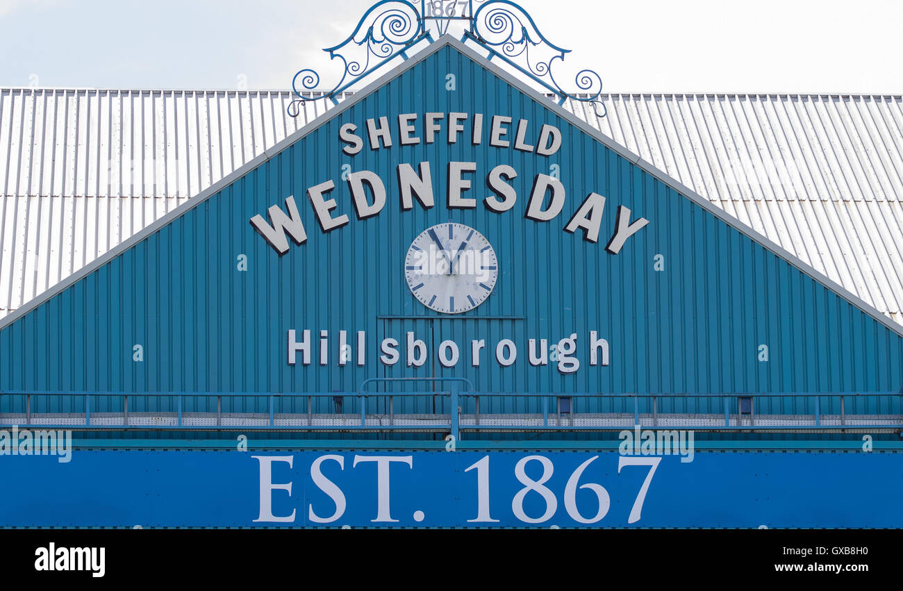 The home of Sheffield Wednesday, Hillsborough Stadium. Stock Photo