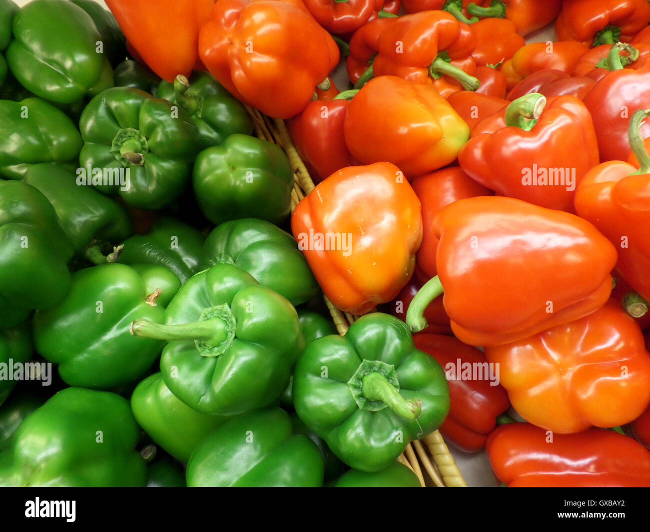 Green and Red Bell Pepper Stock Photo - Alamy