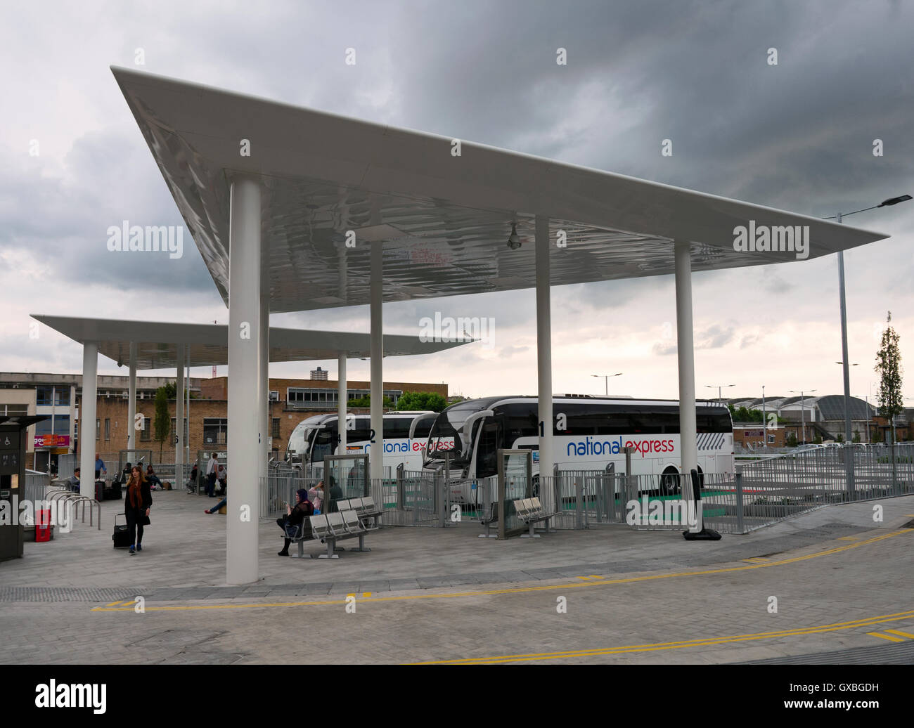 Plymouth coach station in Armada Way, Plymouth Devon England. Shortly