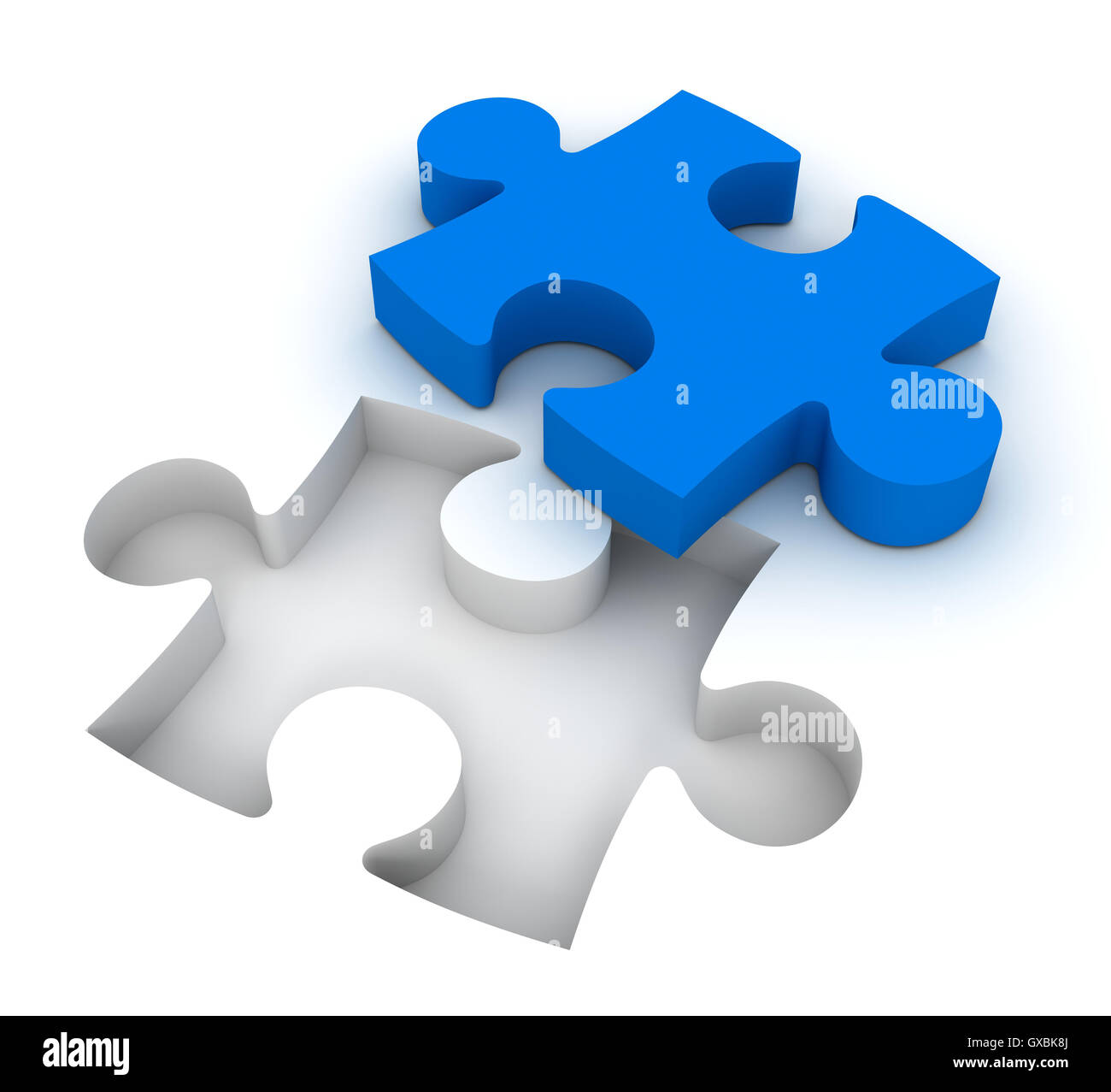 blue puzzle piece 3d illustration Stock Photo Alamy
