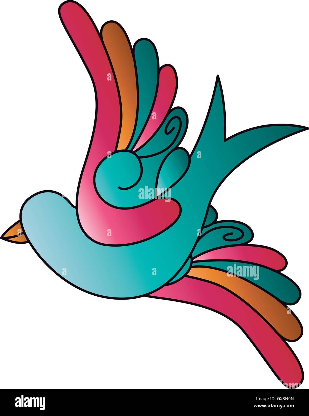 Isolated bird flying design Stock Vector Image & Art - Alamy