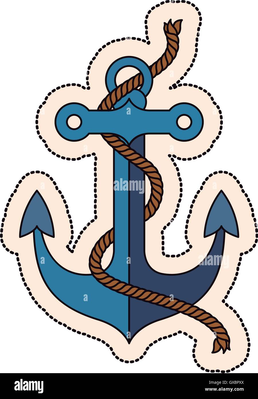 Isolated anchor with rope design Stock Vector Image & Art - Alamy