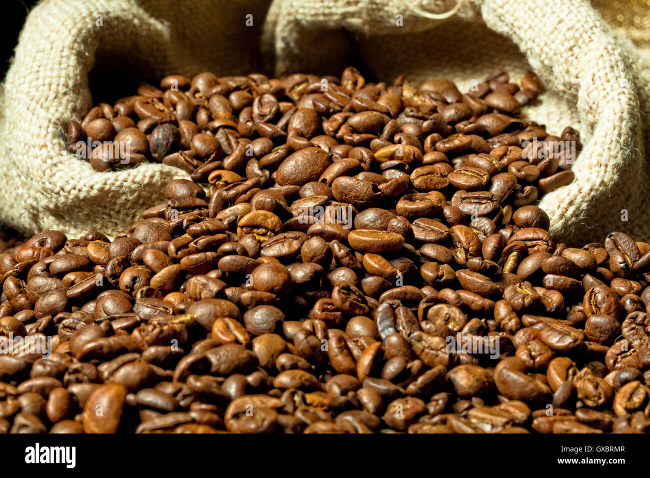 real espresso and coffee grain Stock Photo