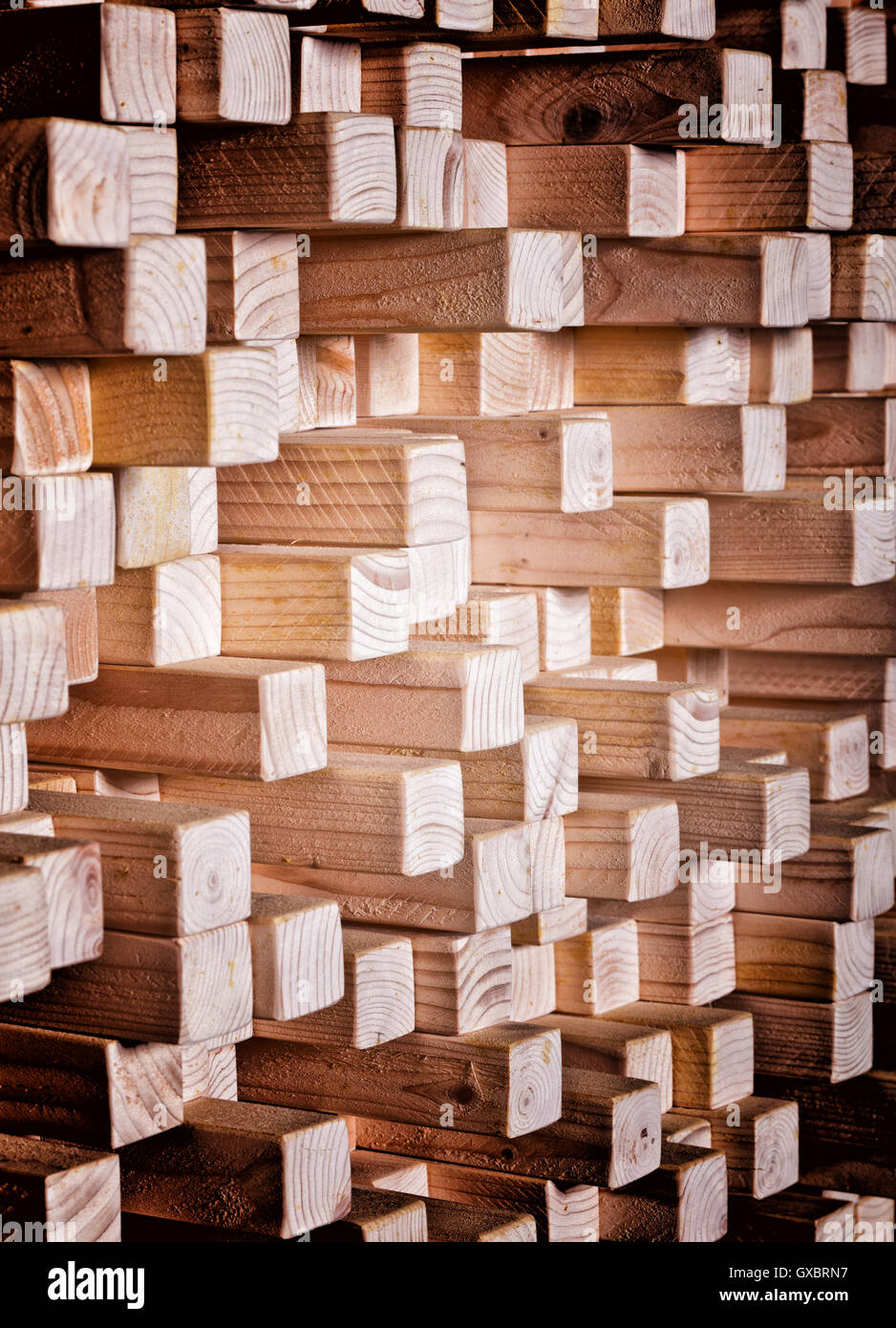 background of geometric natural wood Stock Photo