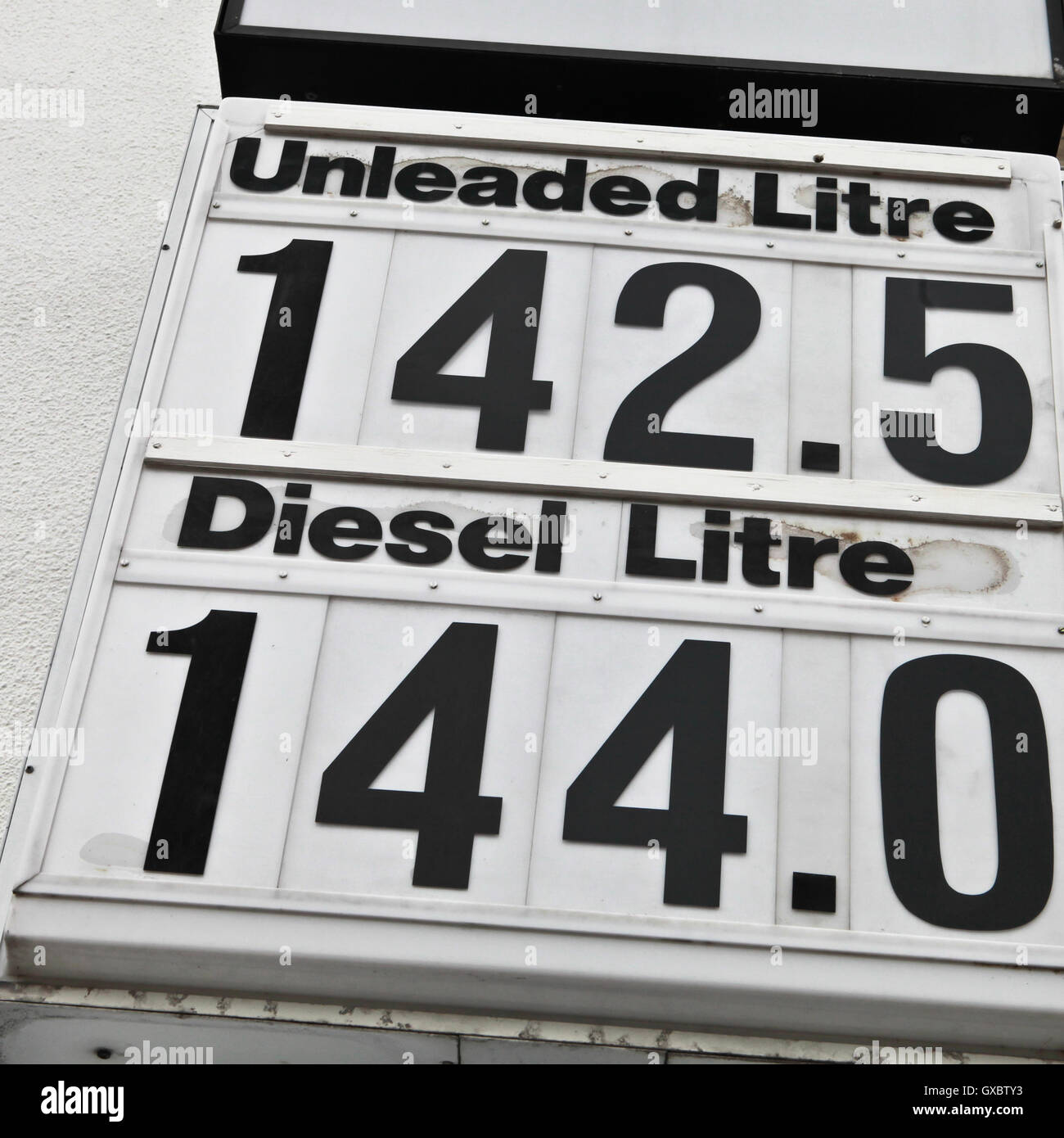 Petrol prices Stock Photo