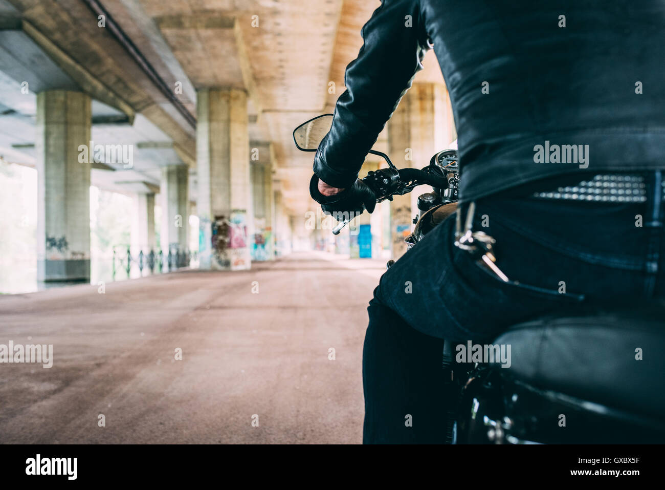 Biker male rear view hi-res stock photography and images - Alamy