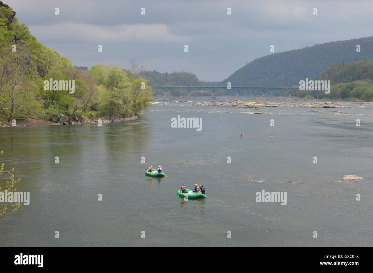 River rafting on the Potomac River near Harpers Ferry, Jefferson County
