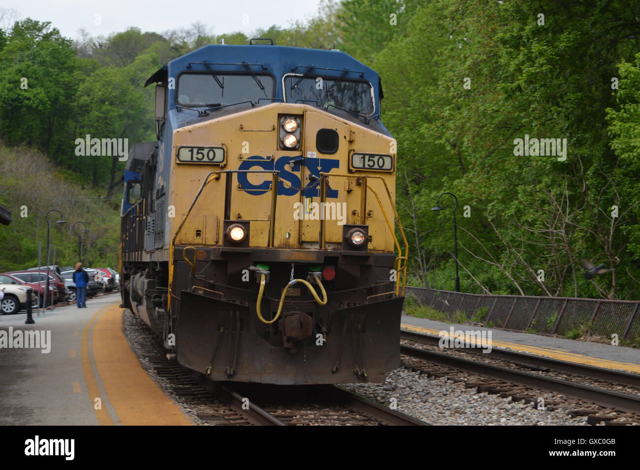 CSX Locomotice #150 in Harpers Ferry, Jefferson County, West Virginia, WV, US Stock Photo