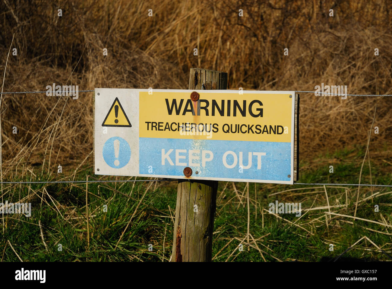 quicksand warning notice stock photo 119507619 alamy warningnotice com