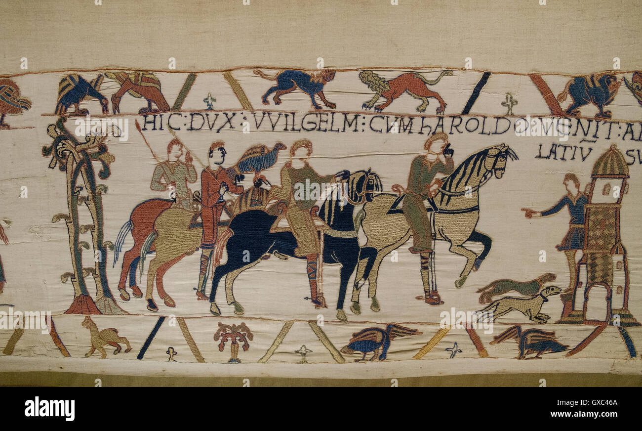 bayeux tapestry close up detail Stock Photo