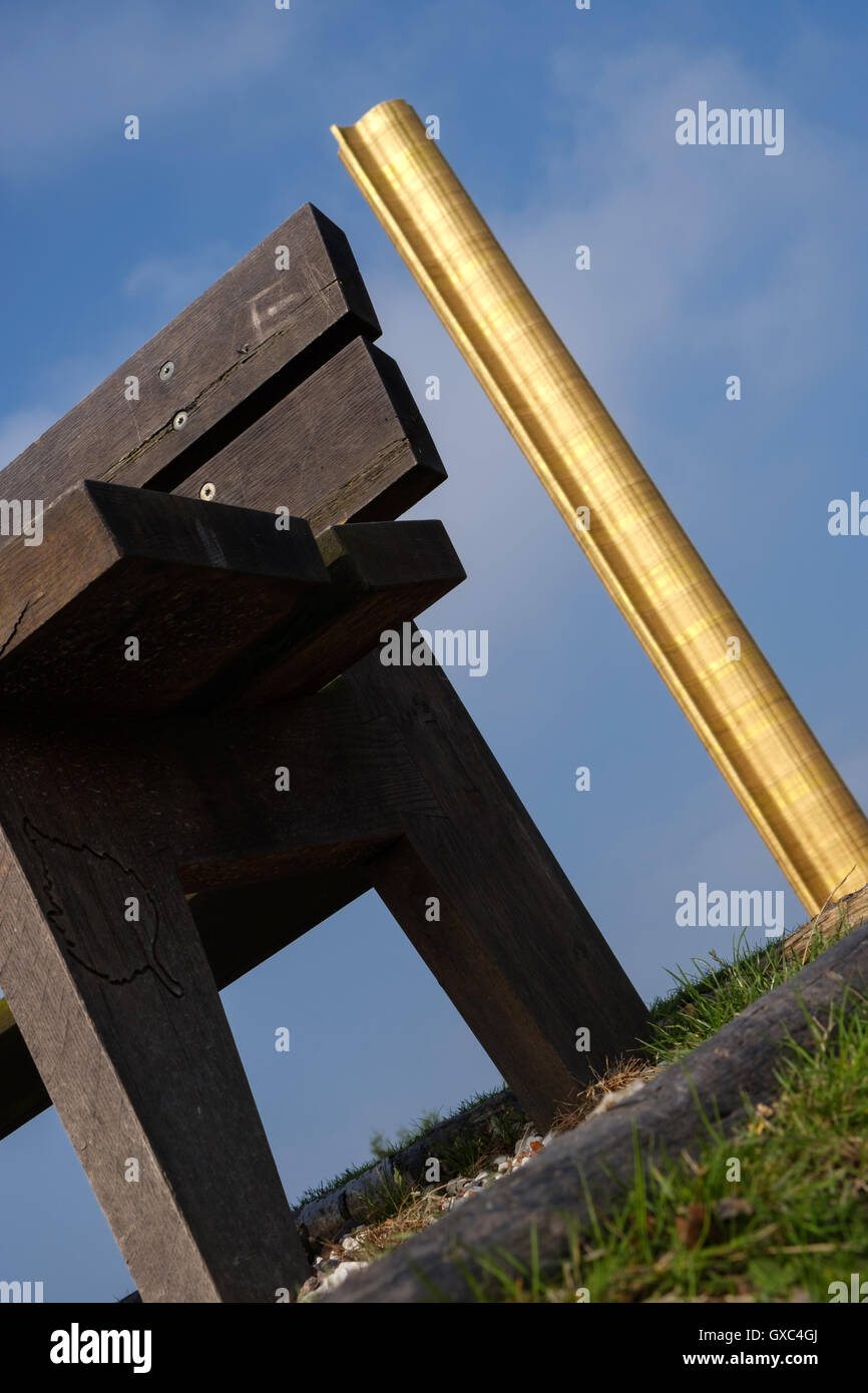 Gold Leaf sculpture at Pooley Country Park, Warwickshire, UK Stock Photo