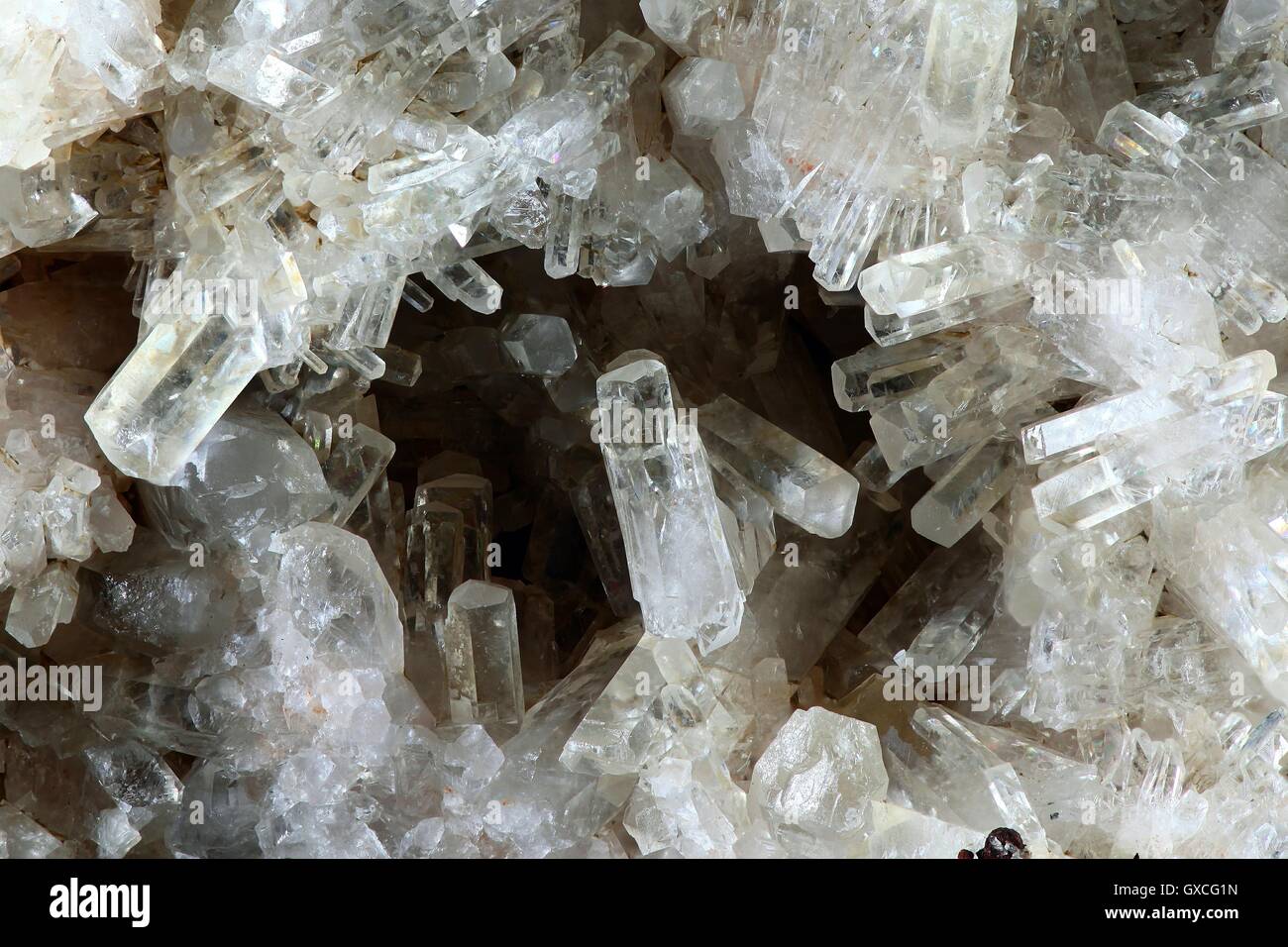 Calcite crystals in marble Stock Photo