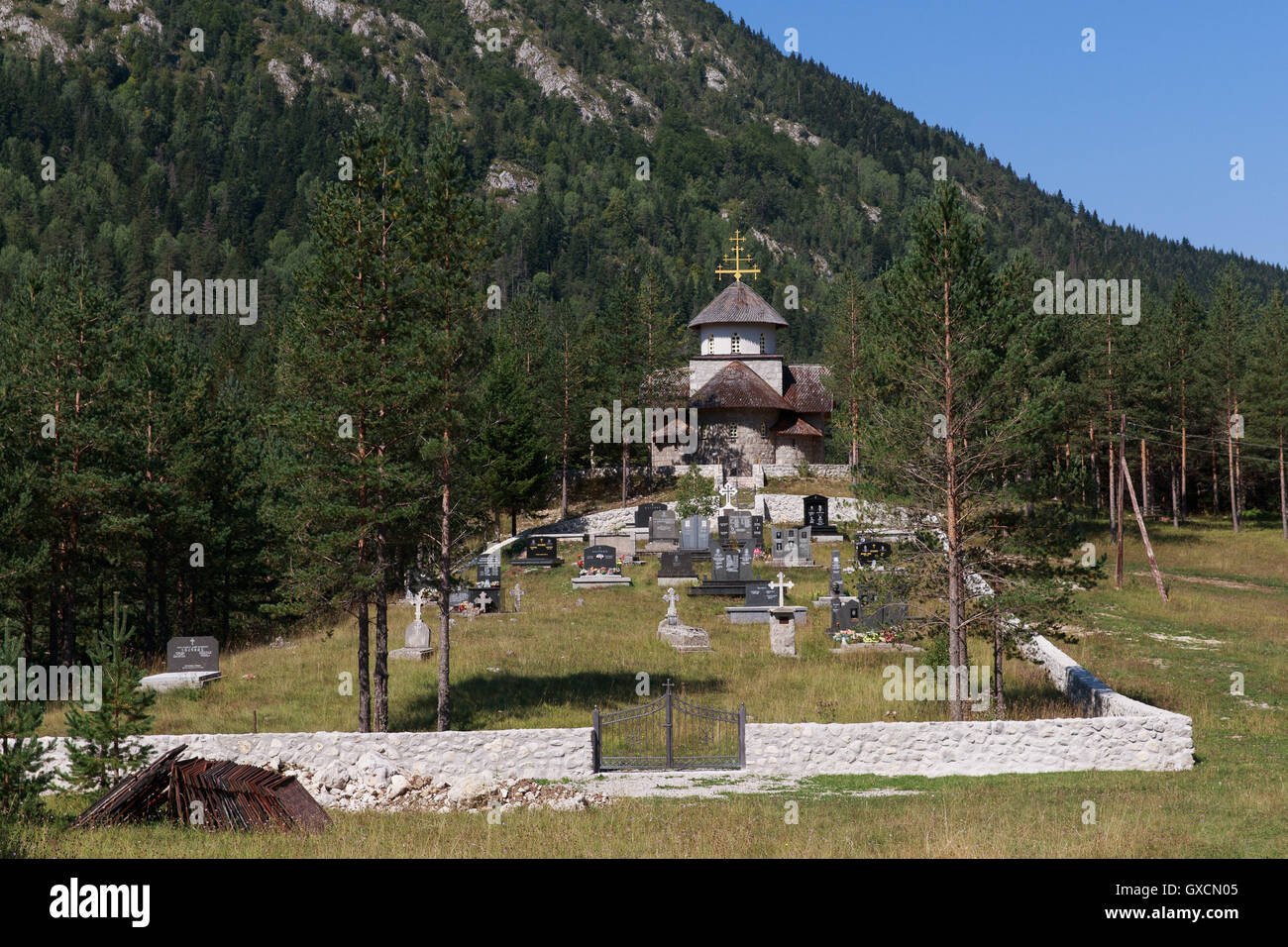 Cemetery in Montenegro Stock Photo