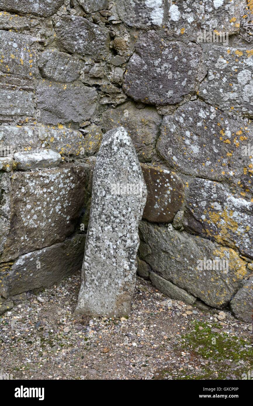 Ogham stone in the ruins of St Declans Monestary Ardmore Waterford