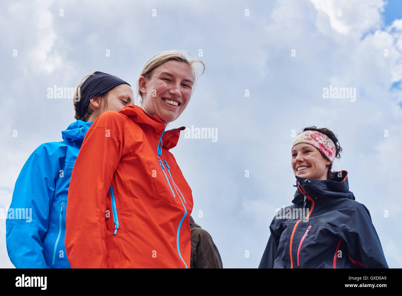 Portrait of hikers looking at camera smiling, Austria Stock Photo